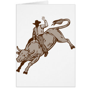 Équitation de taureau de cowboy de rodéo