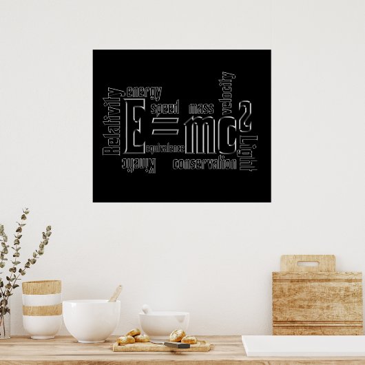 Équivalence de masse E=MC2 Science Poster Typograp (Cuisine)