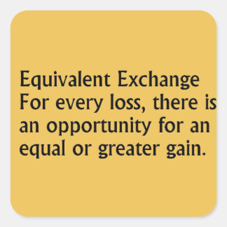 Equivalente Exchange Vierkante Sticker