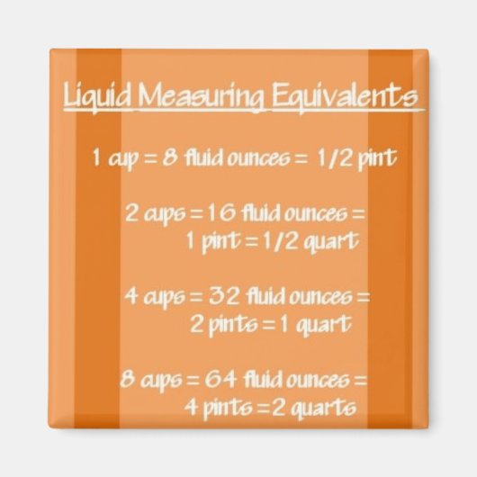Équivalents de mesure liquide Aimant orange (Devant)