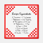 Équivalents de recette Aimant de cuisine (Devant)