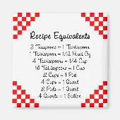 Équivalents de recette Aimant de cuisine (Devant)