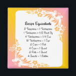 Équivalents de recette Pastel Floral Fridge Magnet<br><div class="desc">Trouvez facilement des équivalents de mesure de recette avec cette liste d'équivalents de mesure communs pour aider la cuisson et la cuisine dans la cuisine. Dans les roses pastel et oranges avec motif floral simple,  par MomsRetro</div>