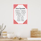 Équivalents de recette Rouge blanc coché Poster (Cuisine)