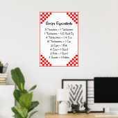 Équivalents de recette Rouge blanc coché Poster (Bureau à domicile)