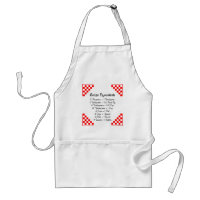 Équivalents de recette Tablier d'aide de cuisine