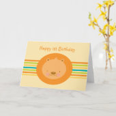 ęr Carte de lion de bébé d'anniversaire (Fleur jaune)