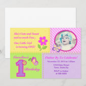 Ęr carte photo de l'invitation 5x7 d'anniversaire (Devant / Derrière)