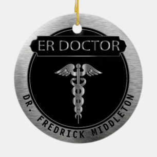 ER Doctor 👨 ⚕️ - UpScale Black en Silver Keramisch Ornament
