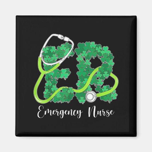Er Emergency Nurse Stethoscope St. Patrick's Day S Magneet (Voorkant)