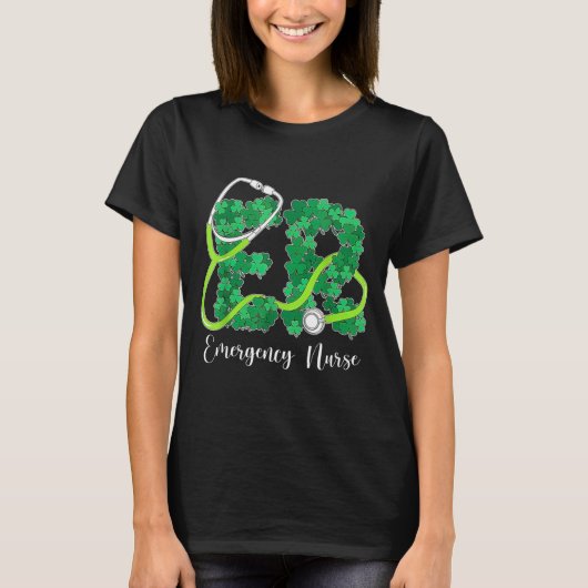 Er Emergency Nurse Stethoscope St. Patrick's Day S T-shirt (Voorkant)