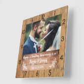 ęr Horloge en bois de texture d'anniversaire de (Angle)