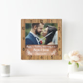 ęr Horloge en bois de texture d'anniversaire de (Maison)