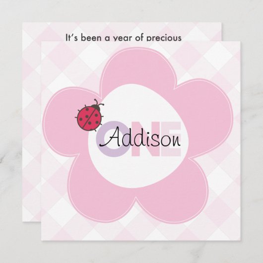 Ęr invitation d'anniversaire de "Addison" (Devant / Derrière)
