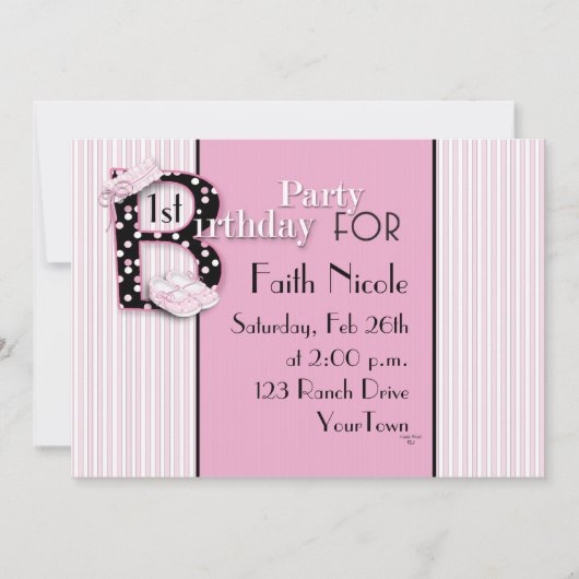 ęr Invitation d'anniversaire de bébé (Devant)