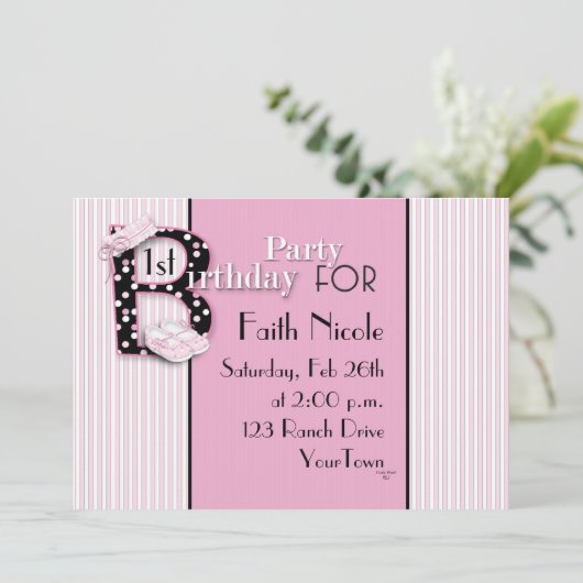 ęr Invitation d'anniversaire de bébé (Debout devant)