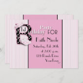 ęr Invitation d'anniversaire de bébé (Devant / Derrière)