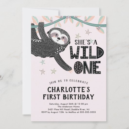 ęr Invitation d'anniversaire de paresse (Devant)