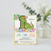 ęr Invitation de dinosaure de fête d'anniversaire (Debout devant)