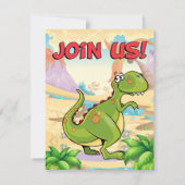 ęr Invitation de dinosaure de fête d'anniversaire (Dos)
