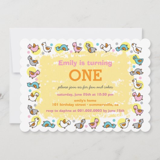 Ęr invitation de fête d'anniversaire du bébé (Devant)
