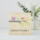ęr Invitation de hiboux de bébé de fête (Debout devant)