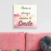 Er is altijd reden om te glimlachen canvas afdruk (Insitu (Woonkamer))