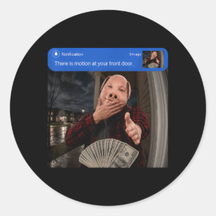 Er is beweging bij je voordeur Scuba Dance Ronde Sticker