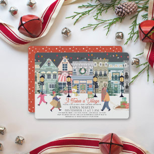 Er is een Baby shower voor een vakantiestad Feestdagenkaart