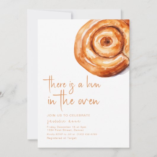 Er is een broodje in het ovenuitnodigen Baby showe Kaart (Voorkant)