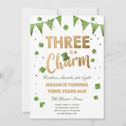 Er is een Charm St. Patrick's Day Boy Birthday Kaart (Voorkant)