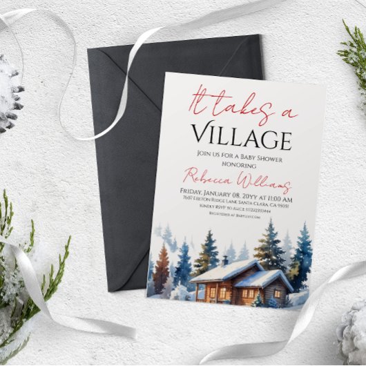 Er is een dorpsneutraal Baby shower nodig Kaart