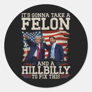 Er is een Hillbilly en een misdadiger nodig om te Ronde Sticker