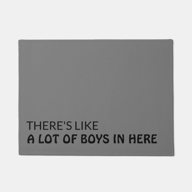 Er is een hoop jongens hier. deurmat (Voorkant)