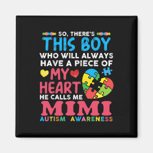 Er is een jongen die hij me Mimi Autism Awareness Magneet