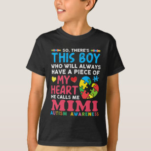 Er is een jongen die hij me Mimi Autism Awareness T-shirt