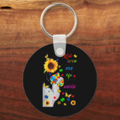 Er is een Kind met autisme shirt dat een groot ges Sleutelhanger (Voorkant)