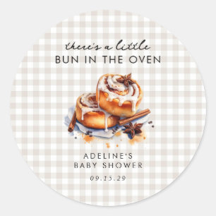 Er is een klein broodje in de oven Baby Shower Ronde Sticker
