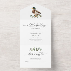 Er is een kleine puinhoop op weg naar Baby shower. All In One Uitnodiging