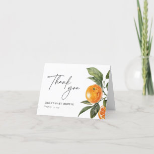 Er is een kleine snee op weg naar Citrus Baby show Bedankkaart