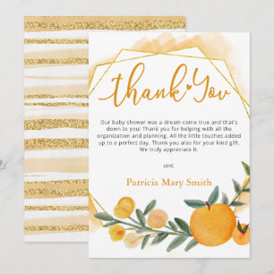 Er is een kleine snee op weg naar Oranje Baby show Bedankkaart