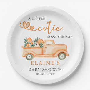 Er is een kleine snee op weg naar Oranje Baby show Papieren Bordje