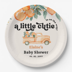 Er is een kleine snee op weg naar Oranje Baby show Papieren Bordje