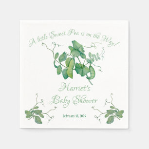 Er is een kleine zoete erwt onderweg. Baby Shower Servet