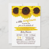 Er is een kleine zonnebloem onderweg. Baby shower Kaart (Voorkant)