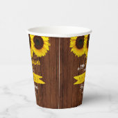 Er is een kleine zonnebloem onderweg. Baby shower Papieren Bekers (Rechts)