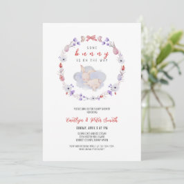 Er is een konijn onderweg, Baby shower Kaart