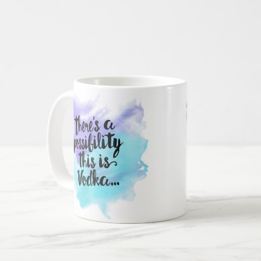 Er is een mogelijkheid dit is wodka koffie Mok (Voorkant links)