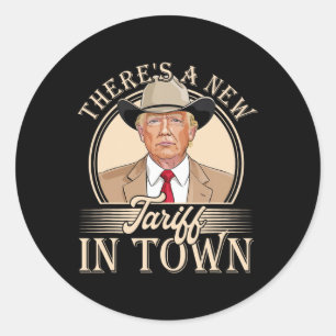 Er is een nieuw tarief in de stad grappig Trump po Ronde Sticker