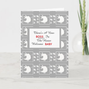Er Is Een Nieuwe Baas In Huis Baby Shower Kaart